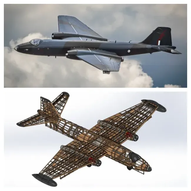 1/6 ENGLISH ELECTRIC CANBERRA Lasercut Baukasten